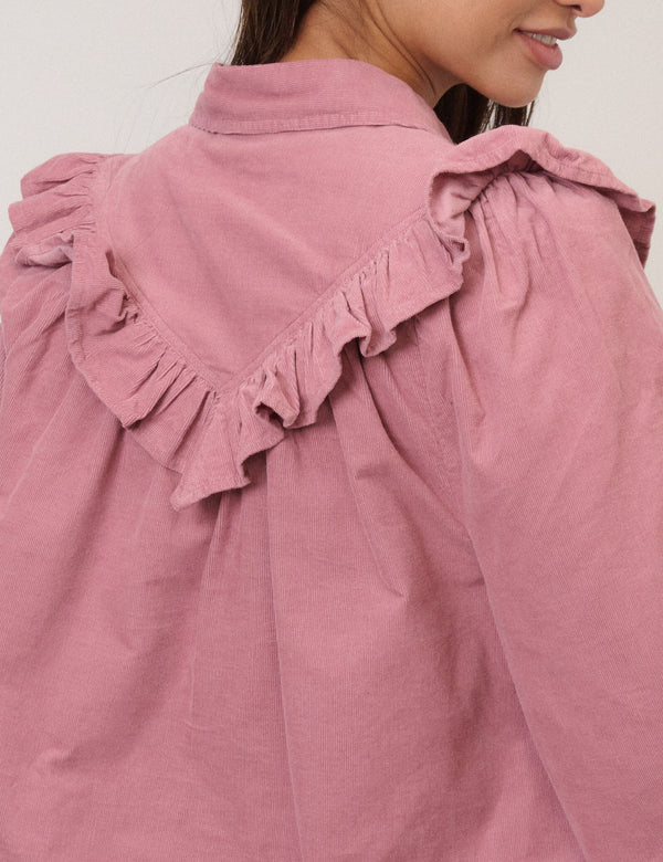 Nobody’s Child Pink Cord Frill Shirt