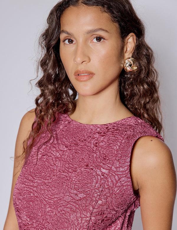 Nobody’s Child Pink Jacquard Dion Mini Shift Dress