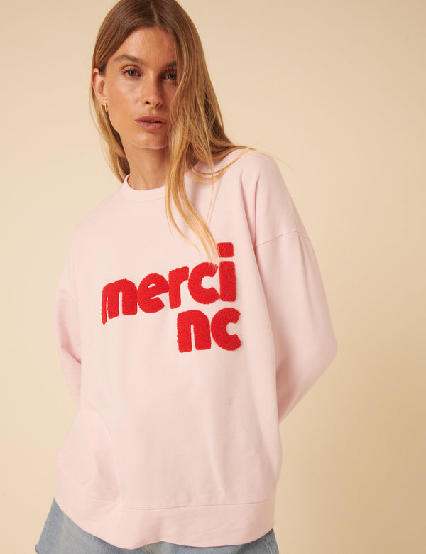 Nobody’s Child Pink Merci Graphic Sweatshirt