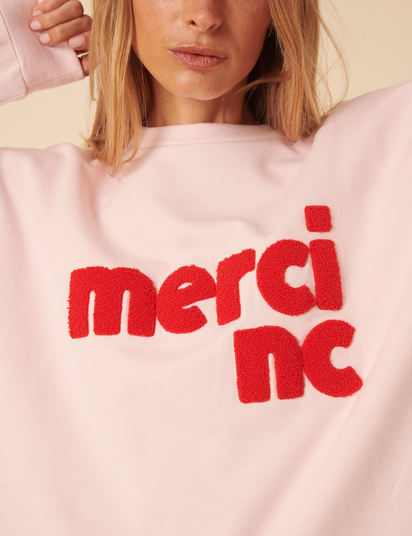 Nobody’s Child Pink Merci Graphic Sweatshirt
