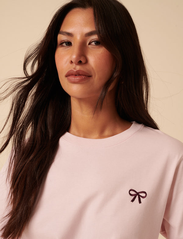 Nobody’s Child Pink Wide Long Sleeve Bow T-Shirt