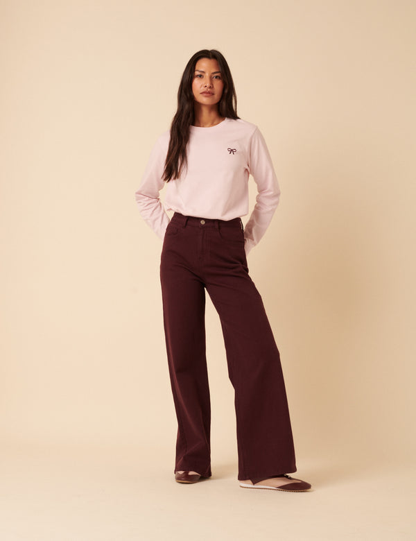 Nobody’s Child Pink Wide Long Sleeve Bow T-Shirt