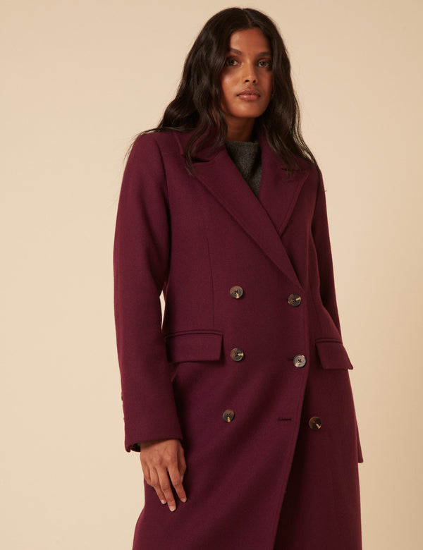 Nobody’s Child Plum Double Breasted Coat