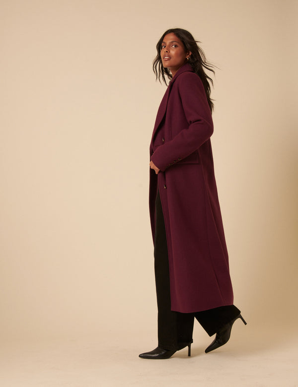 Nobody’s Child Plum Double Breasted Coat