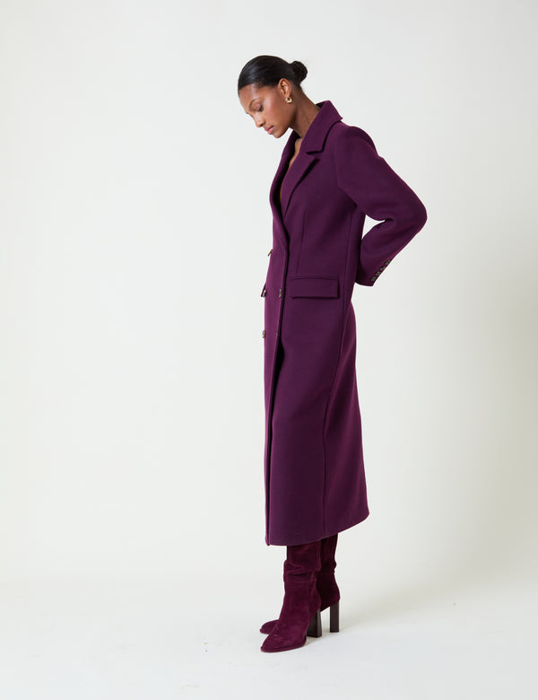 nobody’s child Plum Double Breasted Coat