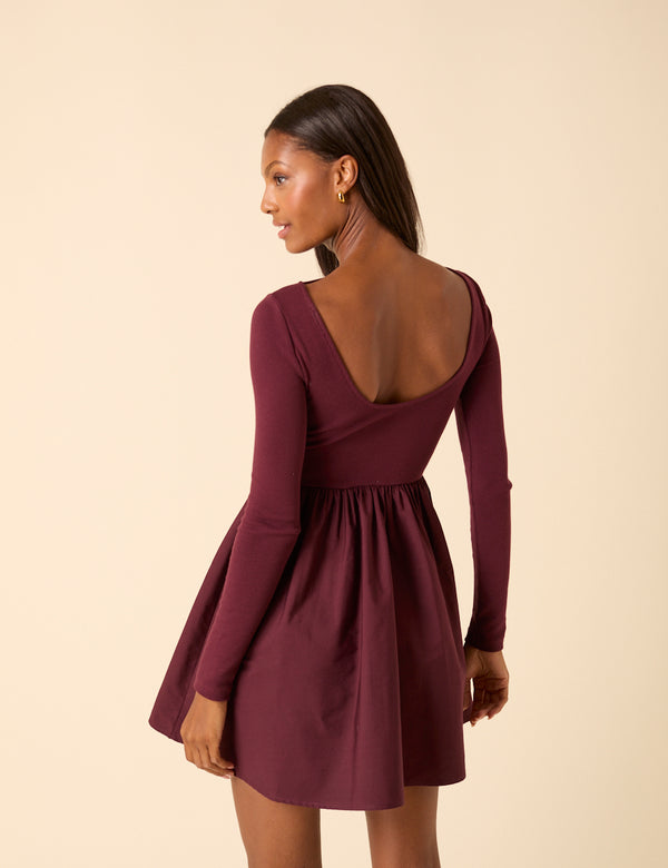 Nobody’s Child Purple Scoop Neck A-Line Mini Dress