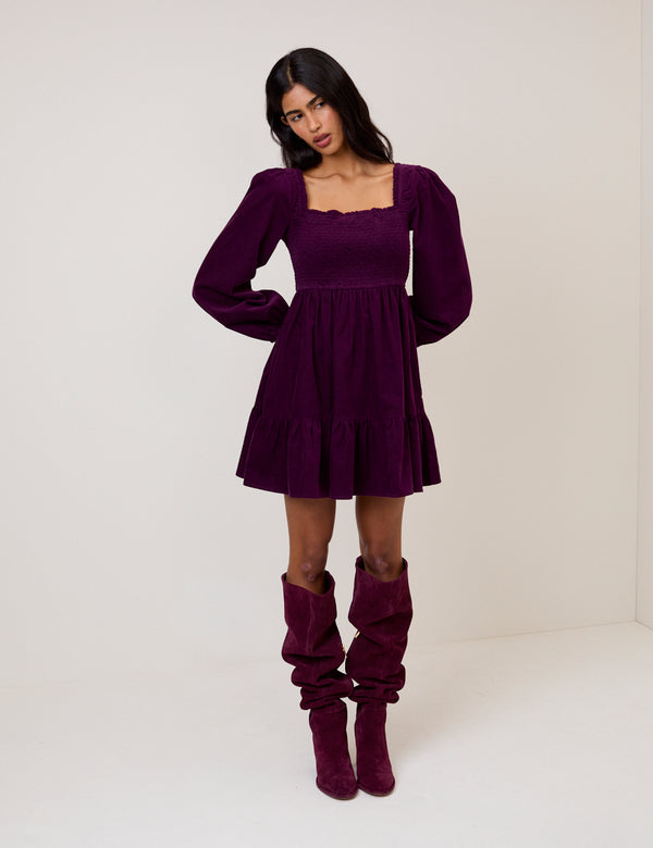 Nobody’s Child Purple Velvet Elsa Mini Dress