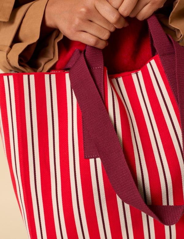 Nobody’s Child Red And White Striped Tote Bag