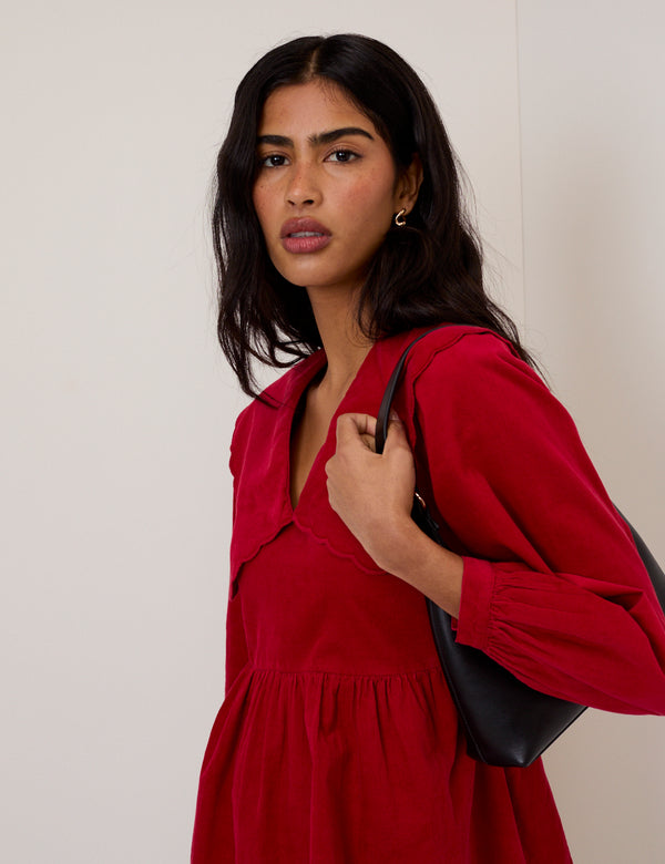 Nobody’s Child Red Cord Collar Cassis Mini Dress