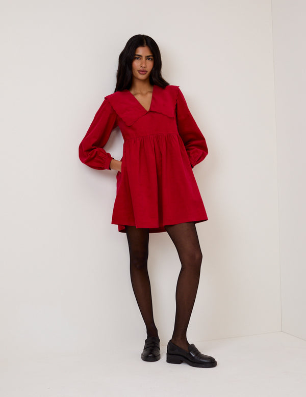 nobody’s child Red Cord Collar Cassis Mini Dress