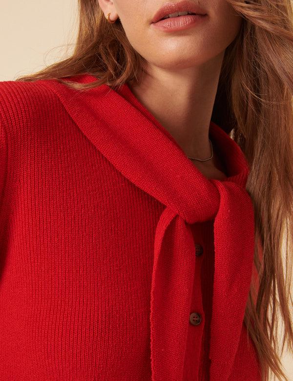 Nobody’s Child Red Neck Tie Scarf Cardigan