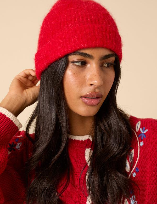 Nobody’s Child Red Ribbed Beanie
