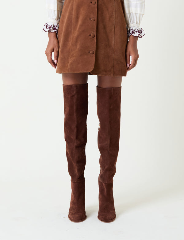 nobody’s child Tan Suede Thigh High Boots