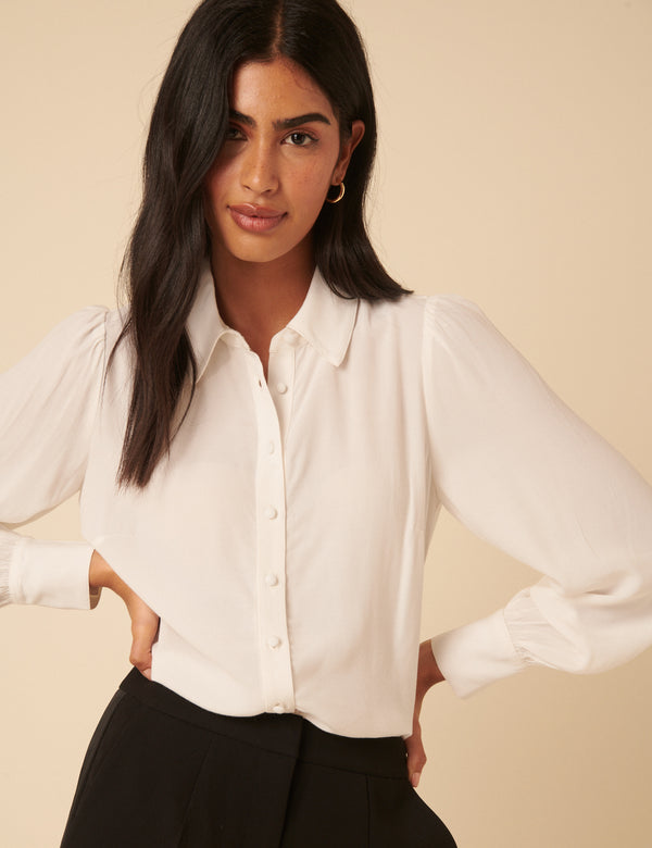 Nobody’s Child White Bow Tie Neck Blouse