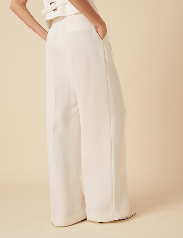 Nobody’s Child White Jax Tailored Crepe Trousers