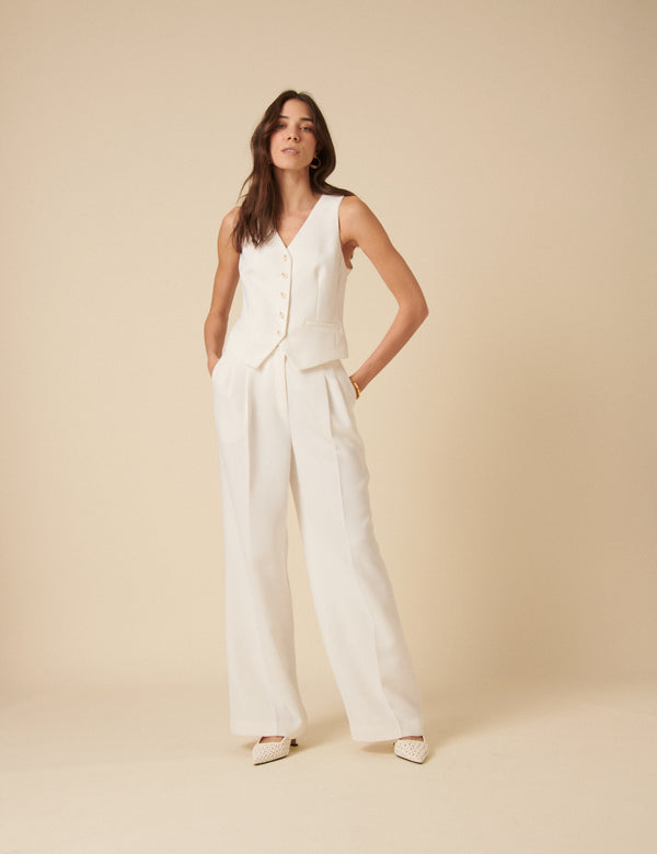nobody’s child White Jax Tailored Crepe Trousers
