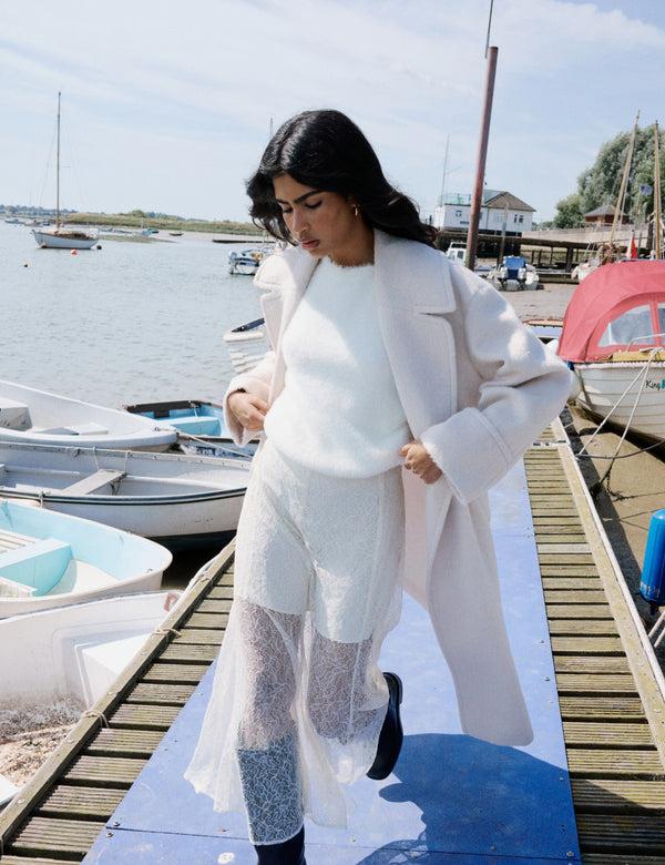 Nobody’s Child White Lace Midi Skirt