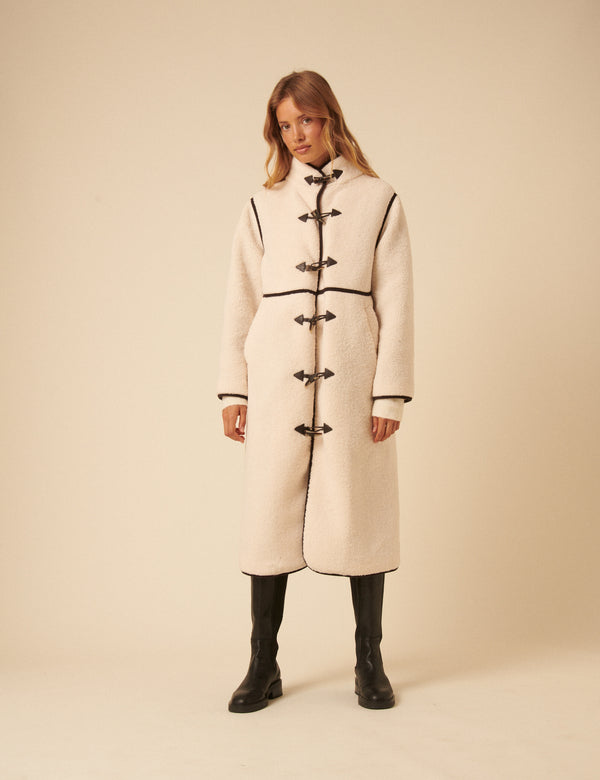 Nobody’s Child White Long Borg Duffle Coat