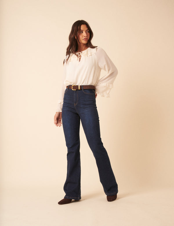 Nobody’s Child White Long Sleeve Frill Blouse