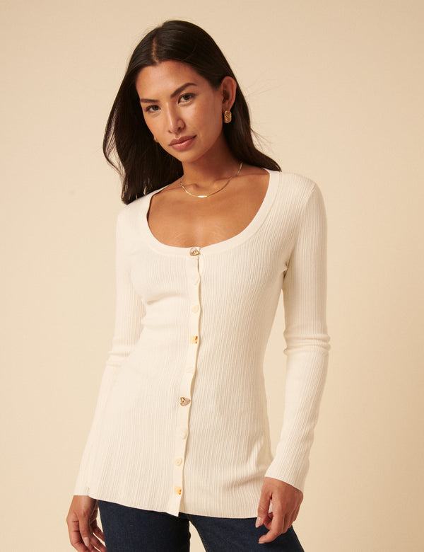 nobody’s child White Ribbed Longline Cardigan