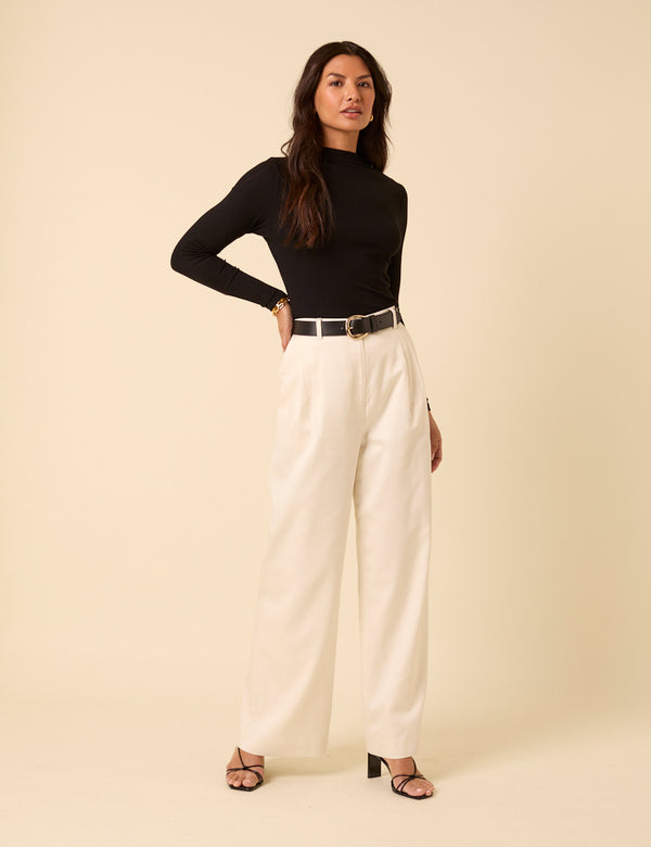 Nobody’s Child White Tailored Wide Leg Trousers