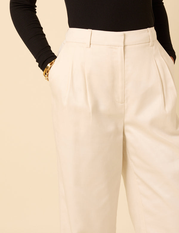 Nobody’s Child White Tailored Wide Leg Trousers
