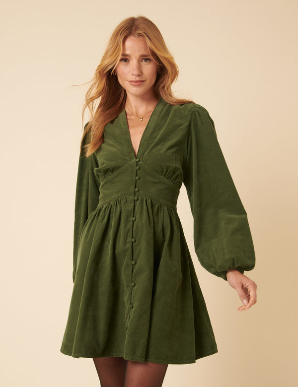 nobody’s child Olive Green Cord Starlight Mini Dress