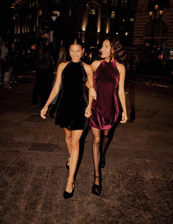 Nobody’s Child Purple Velvet Halter Neck Scorpio Mini Dress