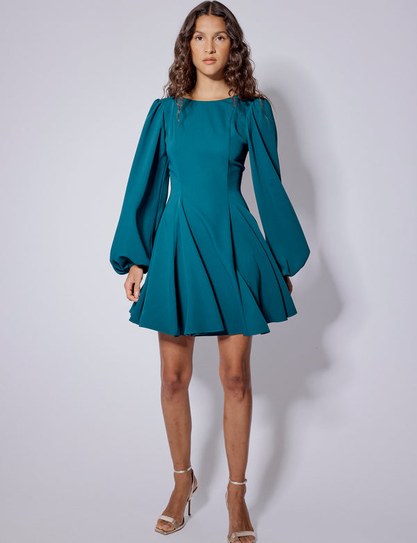 Nobody’s Child Turquoise Balloon Sleeve Ava Mini Dress