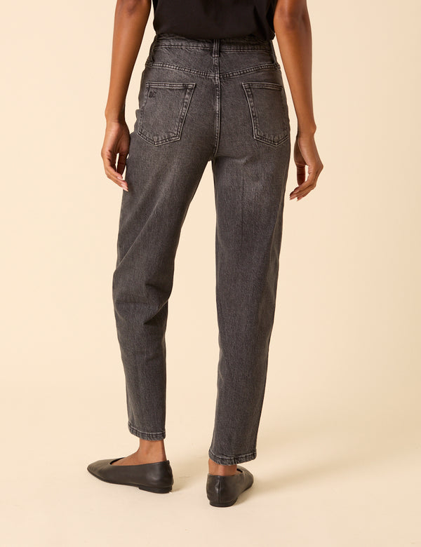 Nobody’s Child Washed Black Mid Rise Camden Tapered Jeans