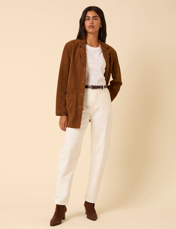 nobody’s child White High Rise Putney Barrel Leg Jeans