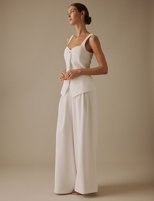 Nobody’s Child White Square Neck Jaia Bridal Waistcoat