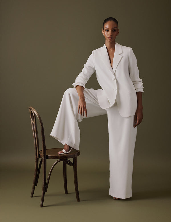 Nobody’s Child White Wide Leg Viera Bridal Trousers