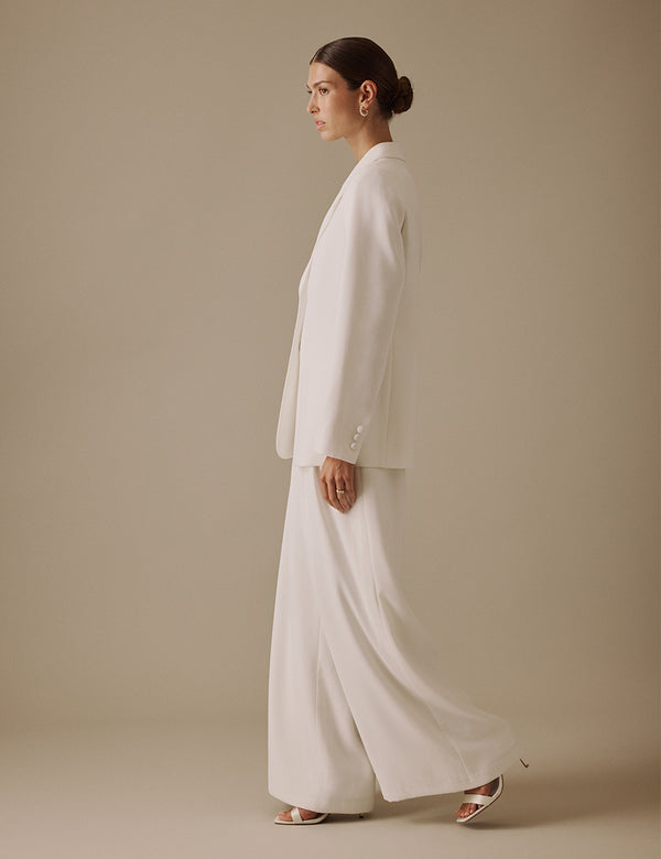 Nobody’s Child White Wide Leg Viera Bridal Trousers