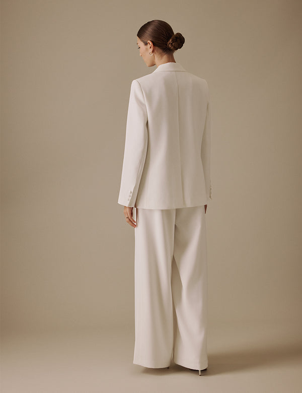 Nobody’s Child White Wide Leg Viera Bridal Trousers