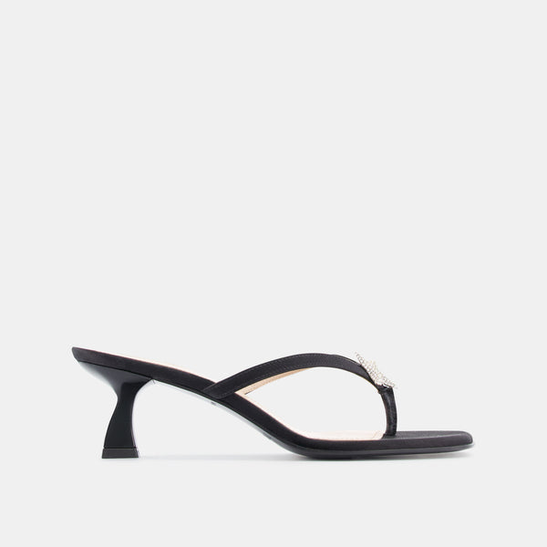 Nodaleto Dona Ariel Thong Sandal 50 Black Satin