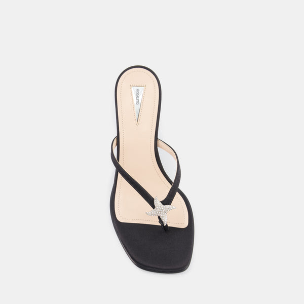 Nodaleto Dona Ariel Thong Sandal 50 Black Satin