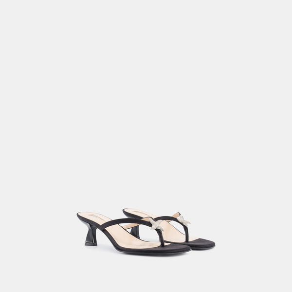 Nodaleto Dona Ariel Thong Sandal 50 Black Satin