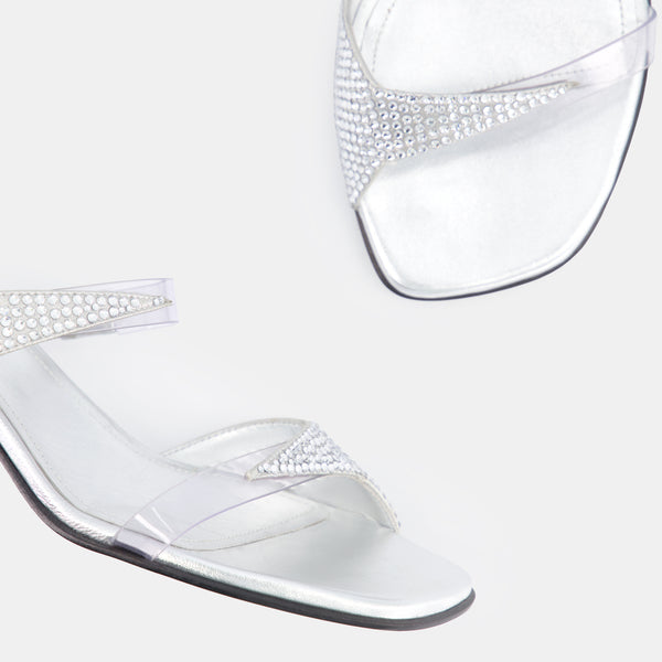 Nodaleto Dona Luna Mule 50 Silver Metallic Nappa