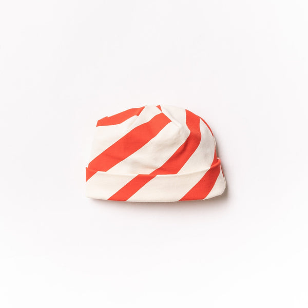 noé & zoë berlin Baby Beanie // red diagonal