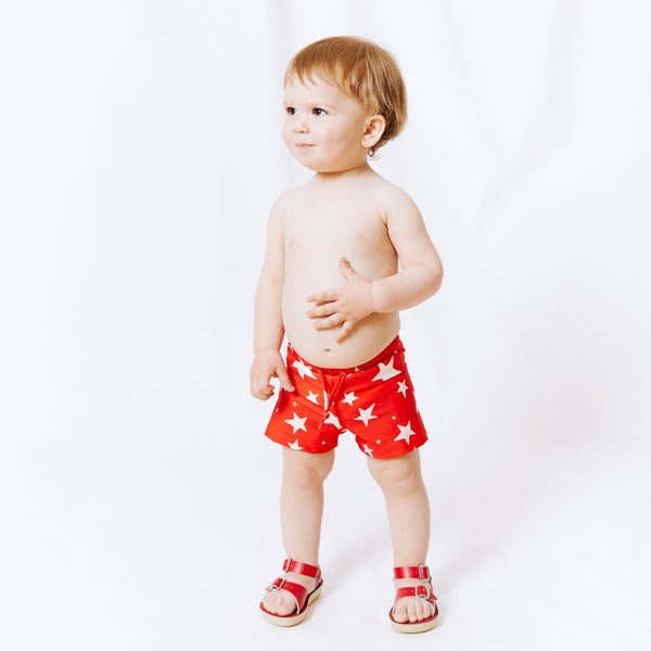 Noé & Zoë Berlin Baby Swim Short // Red Stars
