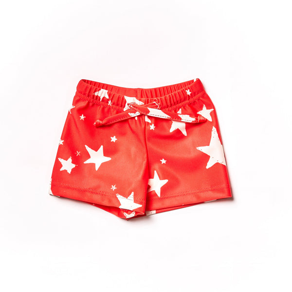 noé & zoë berlin Baby Swim Short // red stars