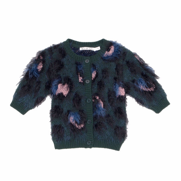 noé & zoë berlin Leo Cardigan // emerald leopard
