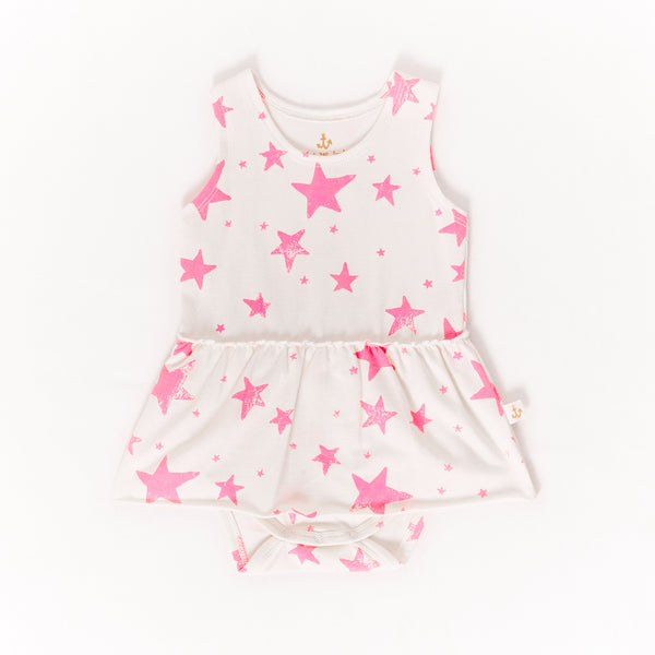 noé & zoë berlin Tank Body with Skirt // neon pink stars