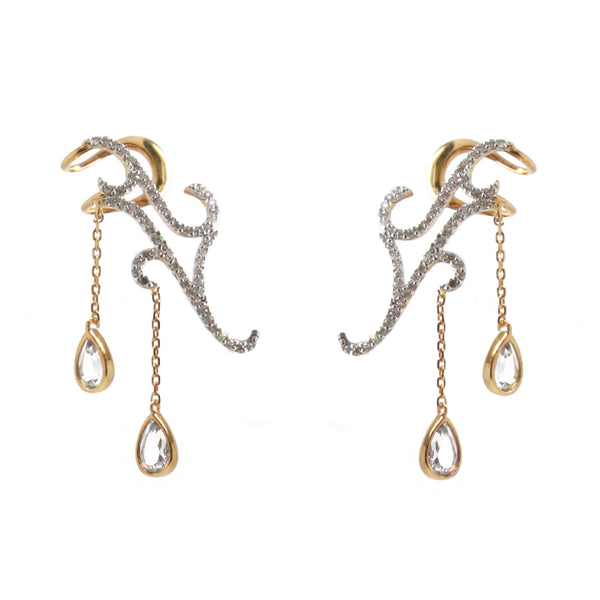 noir jewelry Anne Up The Ear Dangling Stone Earrings