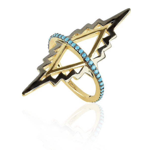 noir jewelry Black Rapids Rings White Opal/gold Size 8