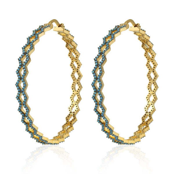 noir jewelry Blue Ridge Large Hoop Earrings White Opal/gold Size Os