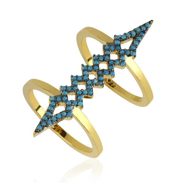 noir jewelry HERRON RING Rings White Opal/gold Size 8