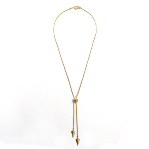 noir jewelry Hola Double Arrowhead Adjustable Neckalce