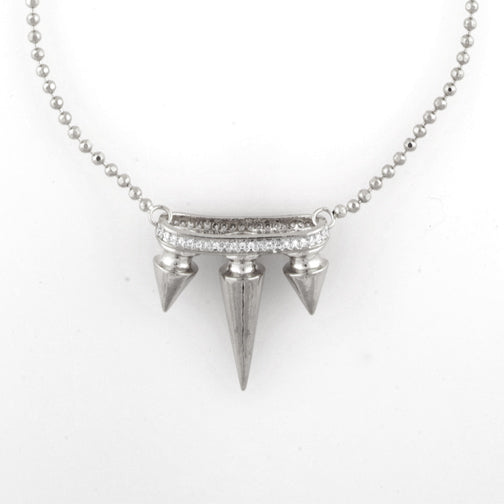 noir jewelry 3 Spikes Pendant Necklace